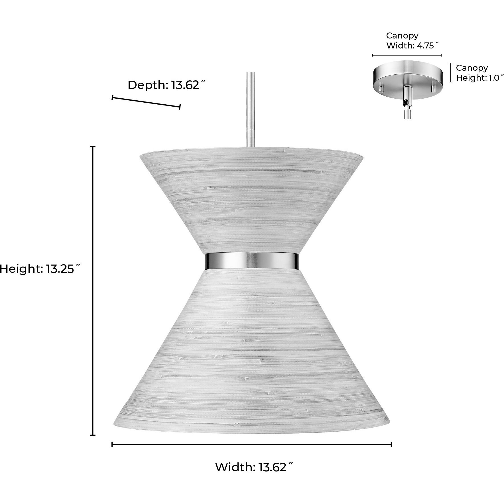 Jaycen 1 Light 13.62 inch Brushed Nickel Pendant Ceiling Light
